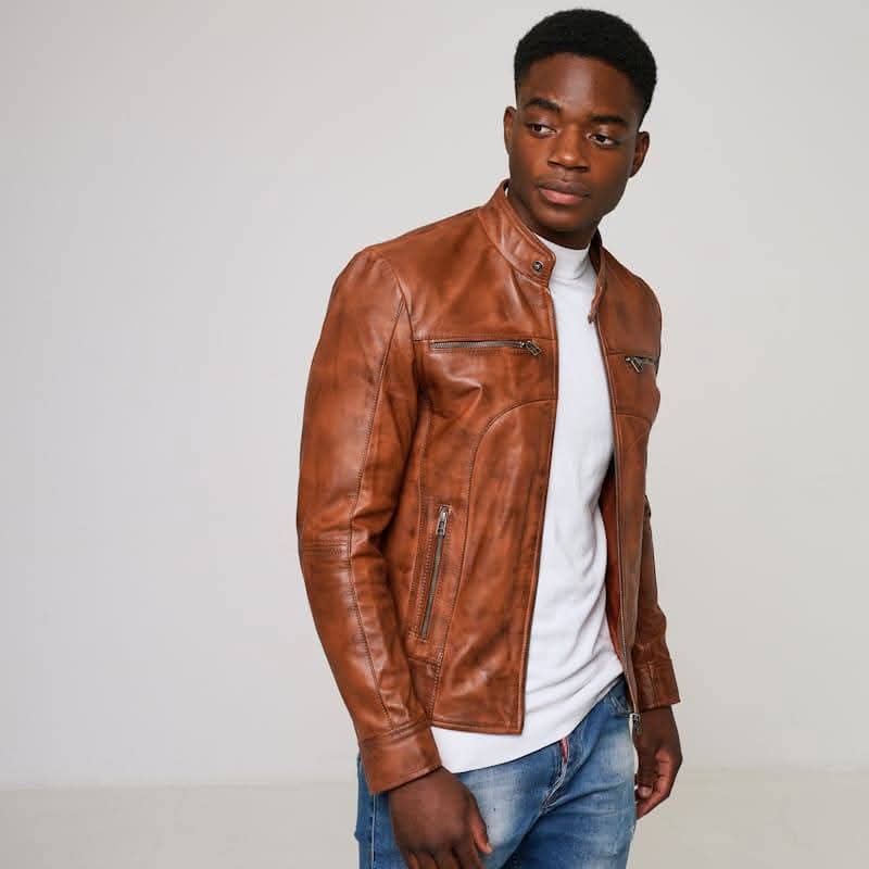 Tanned leather jacket 