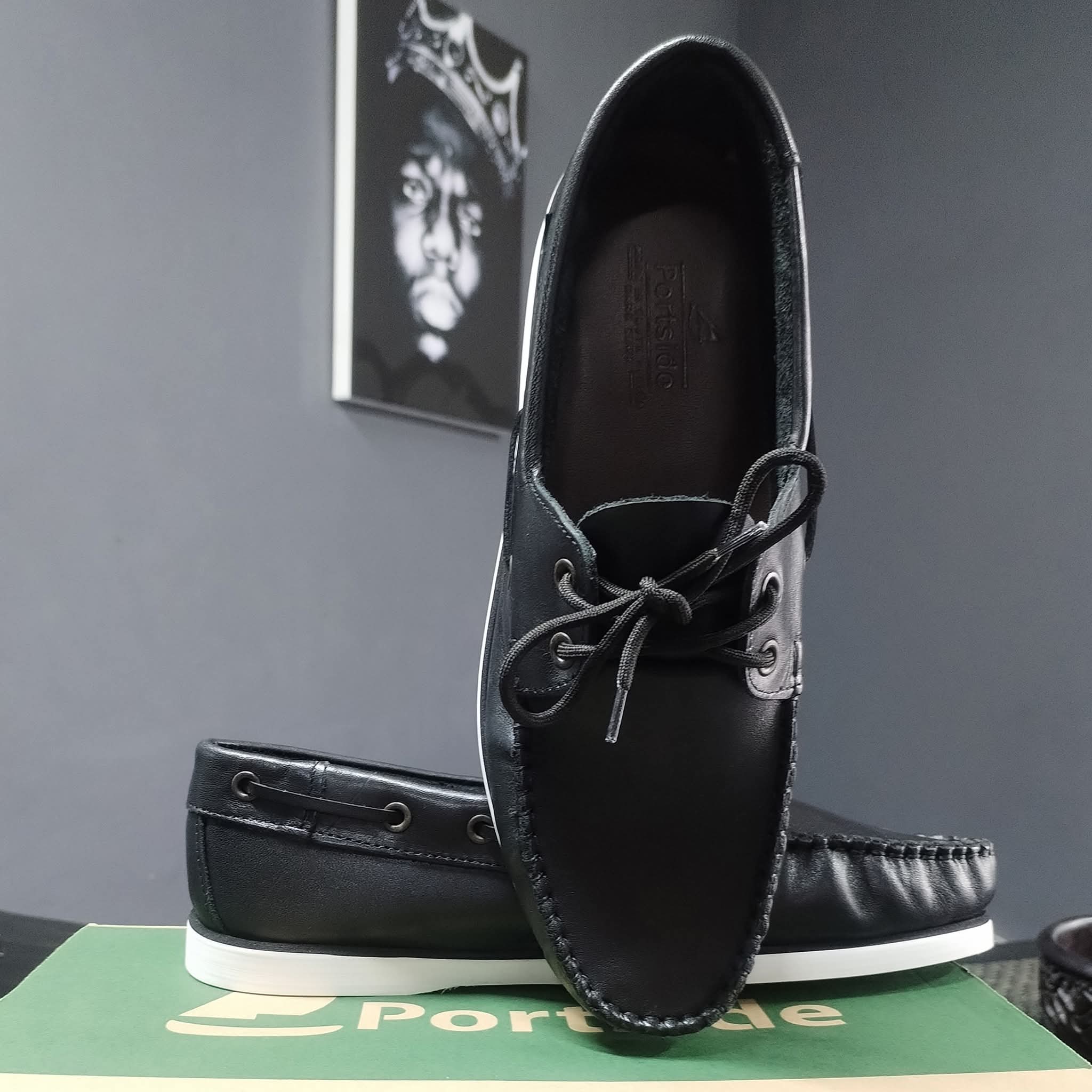 Black Portside boat shoes 